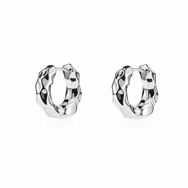 Boucles D'Oreilles Créoles Pour Femmes, Style Classique Irrégulier, Couleur Cuivre Doré, Collection Simple Series Image6
