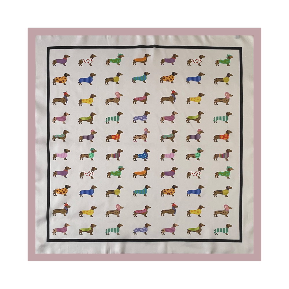 Écharpes D'Été Pour Femmes En Polyester Avec Motif De Chien Mignon h5Image2