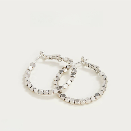 Boucles d'oreilles créoles pour femmes, style géométrique, rondes et décontractées, couleur cuivre doré, collection Simple. 2