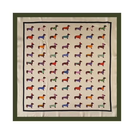 Écharpes d'été pour femmes en polyester avec motif de chien mignon