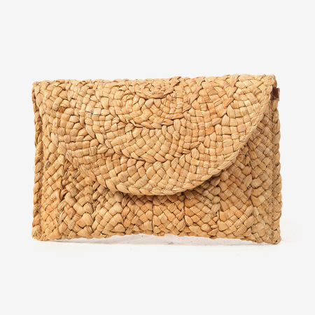 Sac carré pour femme en raphia tissé uni, style décontracté