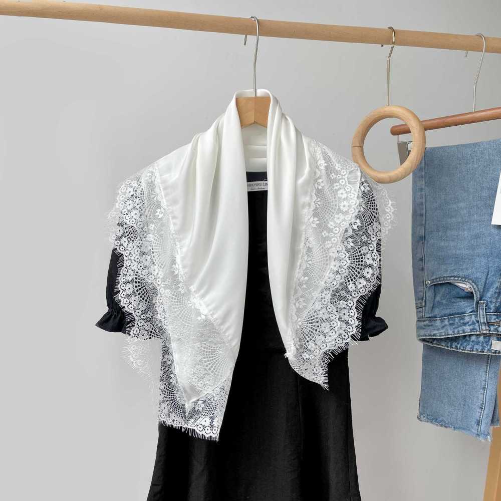 Écharpes D'Été Élégantes En Satin Uni Pour Femmes, Collection Simple Series 