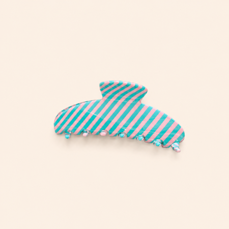 Pinces à cheveux Simple Series Daily Stripe en acétate de couleurs mélangées 2