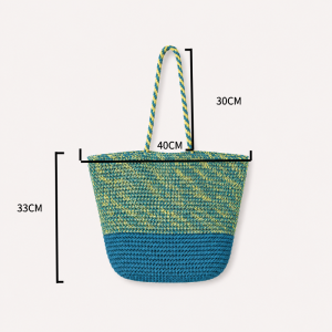 Sac Carré Pour Femme En Raphia Tissé Multicolore De Style Décontracté h5 Image2