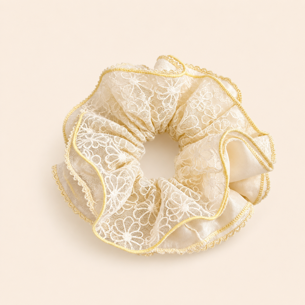 Chouchous En Tissu Uni Couleur Fleur De La Collection Simple Series Daily Image2