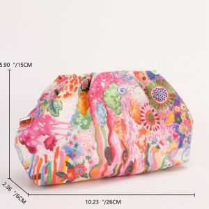 Sac Carré Pour Femme En Tissu Imprimé Floral Décontracté, De Forme Irrégulière Et De Style Cartoon, Aux Couleurs Mélangées. h5