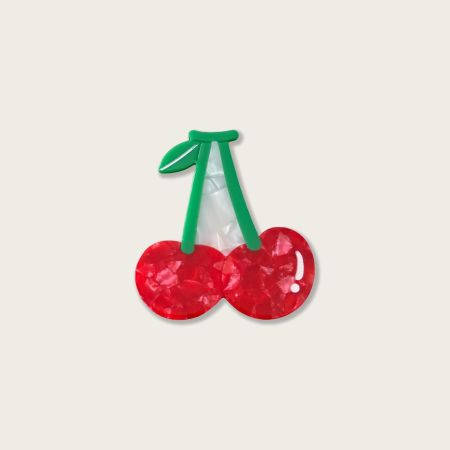 Pinces à cheveux pour femmes en acétate à motif cerise mignon, collection Simple