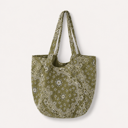 Sac carré femme en toile imprimée à motif cachemire style décontracté 2