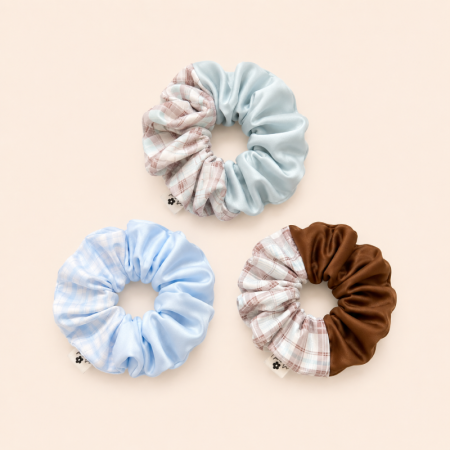 Chouchous En Tissu À Carreaux De La Série Simple Daily