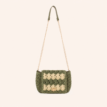 Sac carré pour femme en raphia tissé multicolore de style décontracté 2