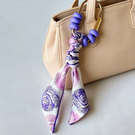 Perles, tissu à motif cachemire, breloques pour sac à main femme 2