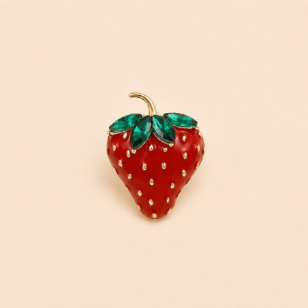 Broches en alliage de la série Simple Sweet Strawberry