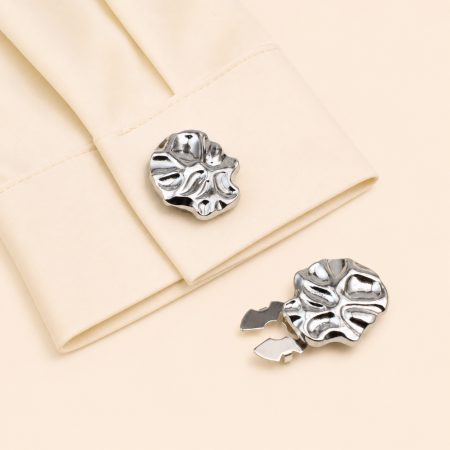 Boutons de manchette en métal de forme irrégulière, collection quotidienne Simple Series