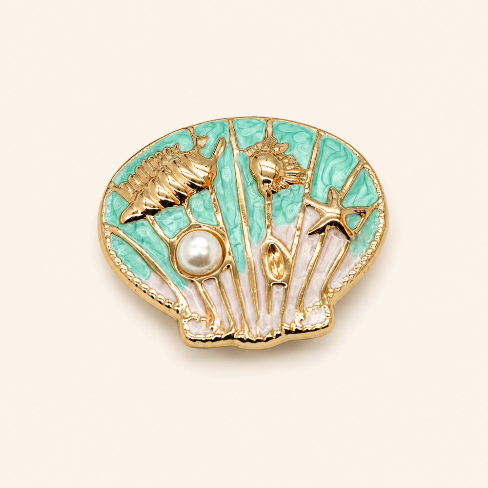 Broches En Métal Et Perles Artificielles, Style Océanique, Forme Irrégulière, Collection Simple Series Daily h5Image3