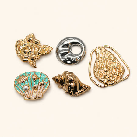 Broches en métal et perles artificielles, style océanique, forme irrégulière, collection Simple Series Daily
