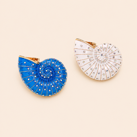Broches en alliage de coquillages et strass, style océan, collection Simple