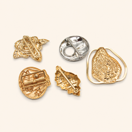 Broches en métal et perles artificielles, style océanique, forme irrégulière, collection Simple Series Daily 2