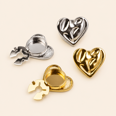 Boutons de manchette en alliage, forme cœur simple, collection romantique 2