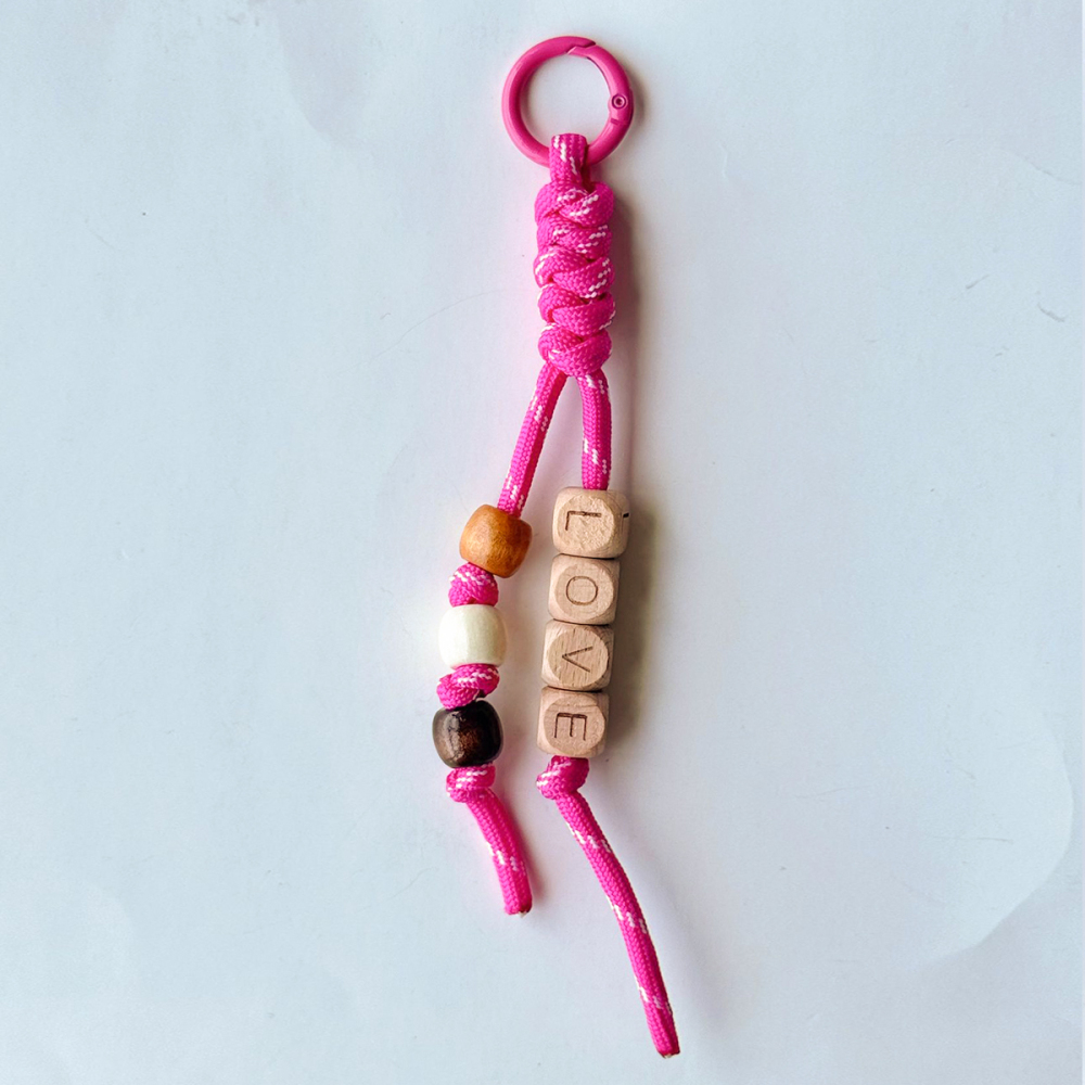 Perles En Bois En Forme De Lettres, Cordon, Breloques Pour Sac À Main Pour Femme 