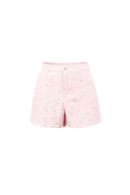 Ensemble haut péplum à paillettes et short 2