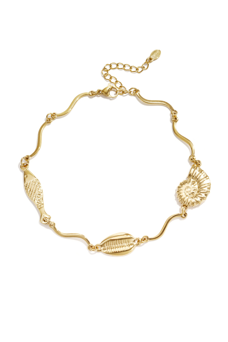 Bracelet de cheville en acier inoxydable, motif coquillage, collection vacances et quotidien, bijoux pour femmes