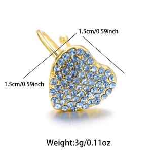 Bagues Pour Femmes En Acier Inoxydable Doré, Ornées De Strass Et D'Un Cœur Simple. h5 