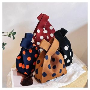 Sac Carré Pour Femme En Polyester Tissé À Pois Multicolores, Style Décontracté h5 Image5