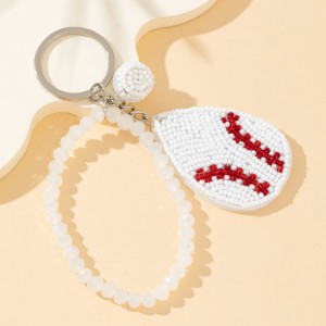 Porte-Clés En Alliage, Forme Elliptique, Perles Tressées, Collection Simple Series Casual. h5 Image3