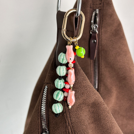 Collection Simple, style océanique décontracté, perles multicolores, breloques en céramique représentant des poissons 2