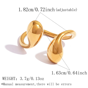Bague Minimaliste Daily Droplet Pour Femme, En Acier Inoxydable Étanche Couleur Or h5