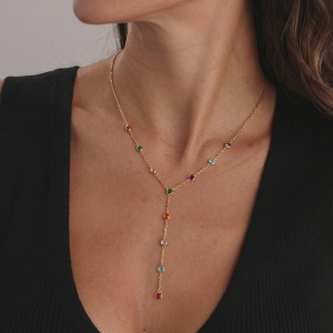 Colliers Pendentifs Pour Femmes En Acier Inoxydable Étanche Couleur Or Avec Zircon, Collection Luxueuse h5 Image3