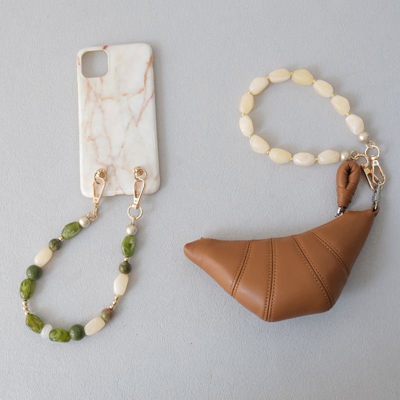 Chaîne Pour Téléphone Et Sac En Perles Acryliques Unies, Dégradées Et De Couleur Unie Et Décontractée, Collection Simple Series. Image4