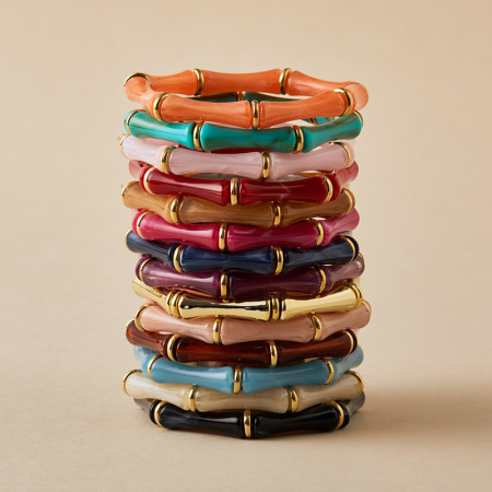 Bracelets pour femmes en acrylique à dégradé de couleurs rétro de la série classique