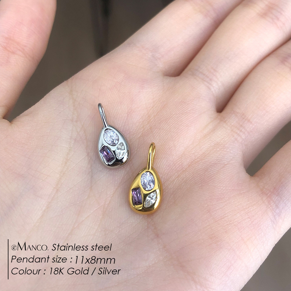 Pendentifs Pour Femmes En Acier Inoxydable Étanche Couleur Or, Collection Diy, En Forme De Goutte Image3
