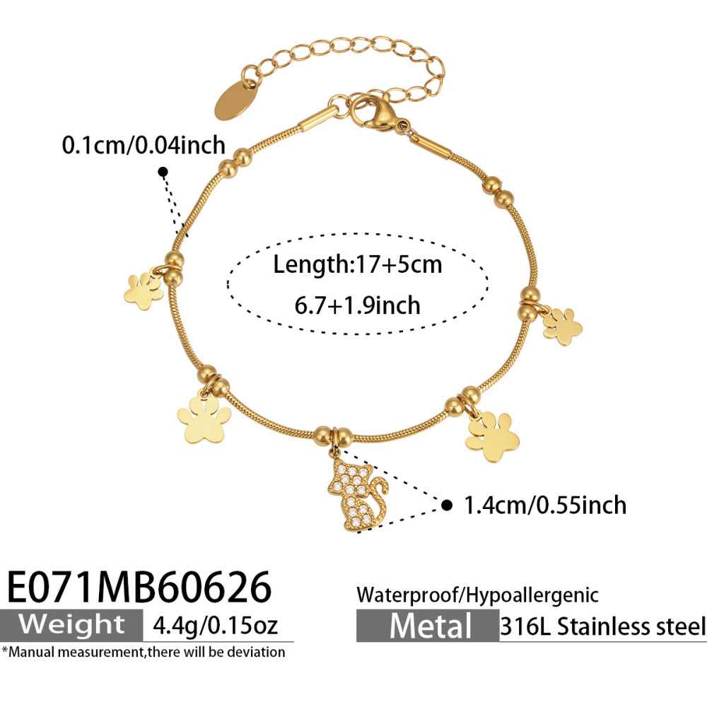 Bracelet À Breloques Pour Femme, Collection Luxe, Chaîne Simple Et Irrégulière En Acier Inoxydable, Couleur Or, Étanche. 