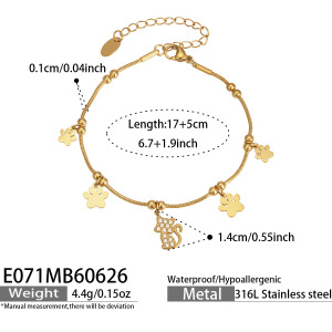 Bracelet À Breloques Pour Femme, Collection Luxe, Chaîne Simple Et Irrégulière En Acier Inoxydable, Couleur Or, Étanche. h5 