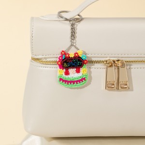 Porte-Clés Ethnique Décontracté En Alliage Alimentaire Avec Perles Et Lettres Multicolores - Collection Ethnique h5 Image2