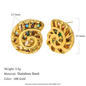 Ensembles De Bijoux Pour Femmes En Acier Inoxydable Doré, Style Océan Romantique, Motif Coquillages h5