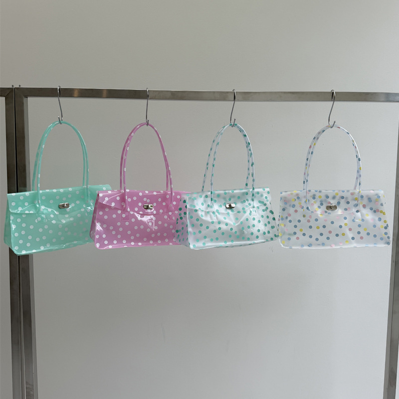 Sac Carré Femme En Pvc Style Décontracté / Transparent Uni À Pois Multicolores Image3