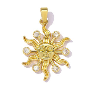 Pendentifs Pour Femmes, Série Classique, Forme Irrégulière, Soleil, Cercle, Lune, Acier Inoxydable, Étanche, Couleur Or h5 Image3