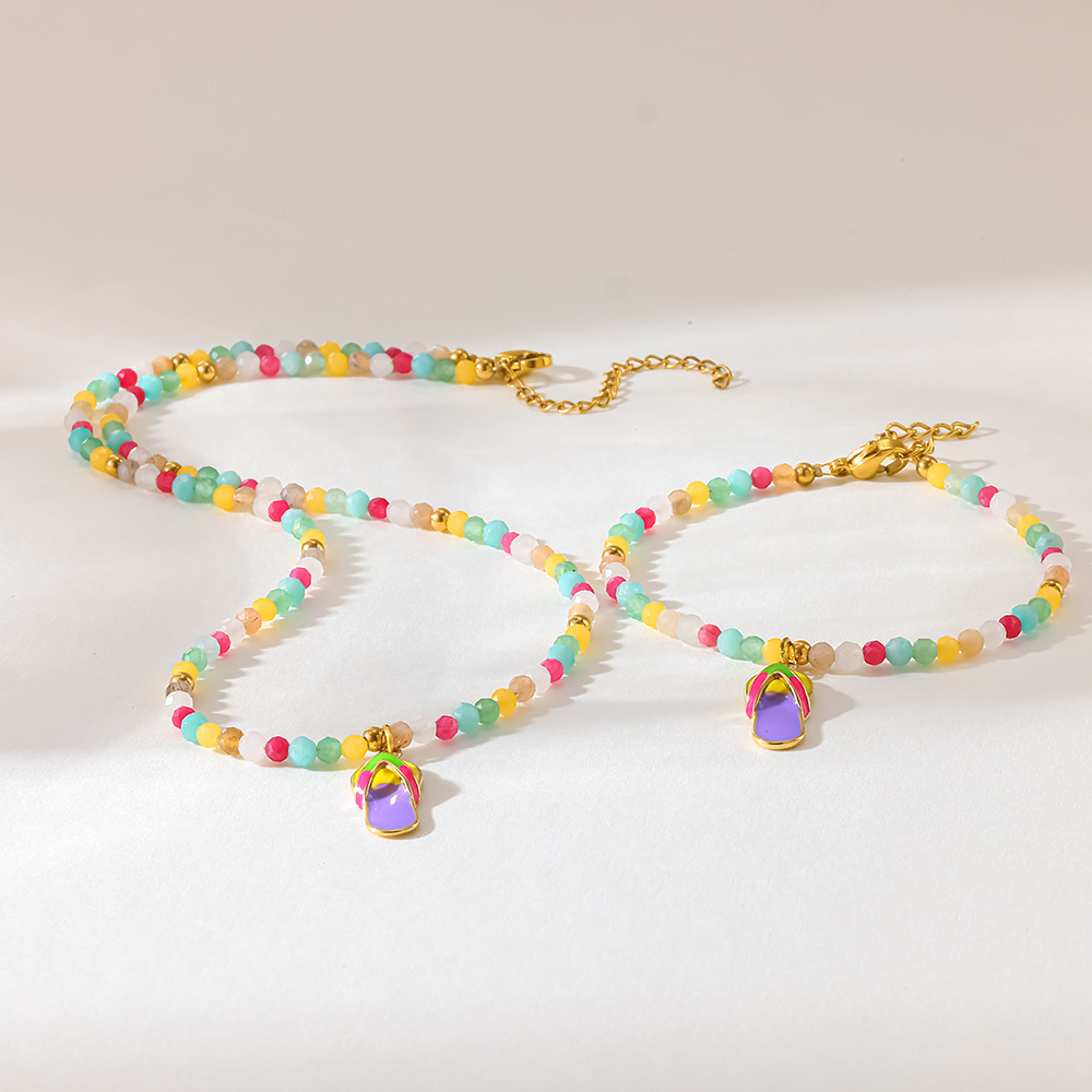 Ensembles De Bijoux Pour Femmes En Acier Inoxydable, Acrylique Doré, Forme Géométrique Simple Et Élégante, Pour Le Quotidien. Image3