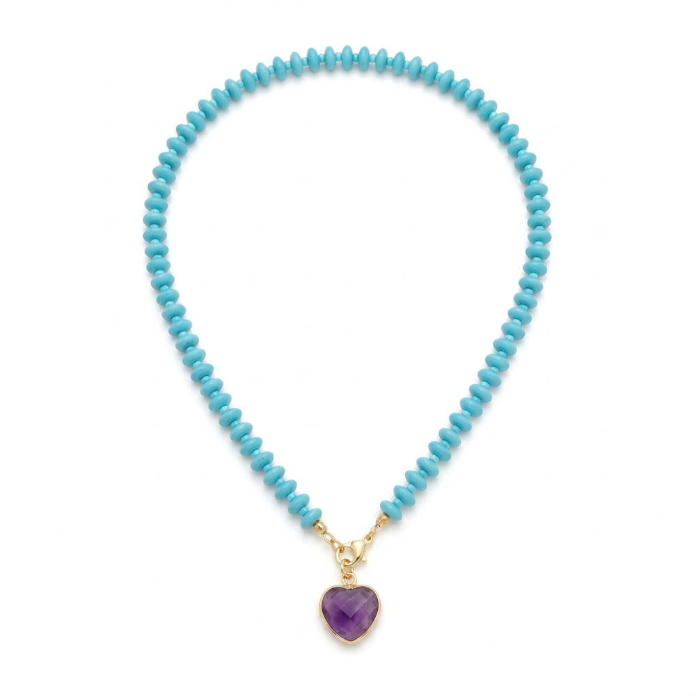 Colliers De Perles Pour Femmes, Collection Romantique, Motif Cœur, En Résine Et Pierre Naturelle 