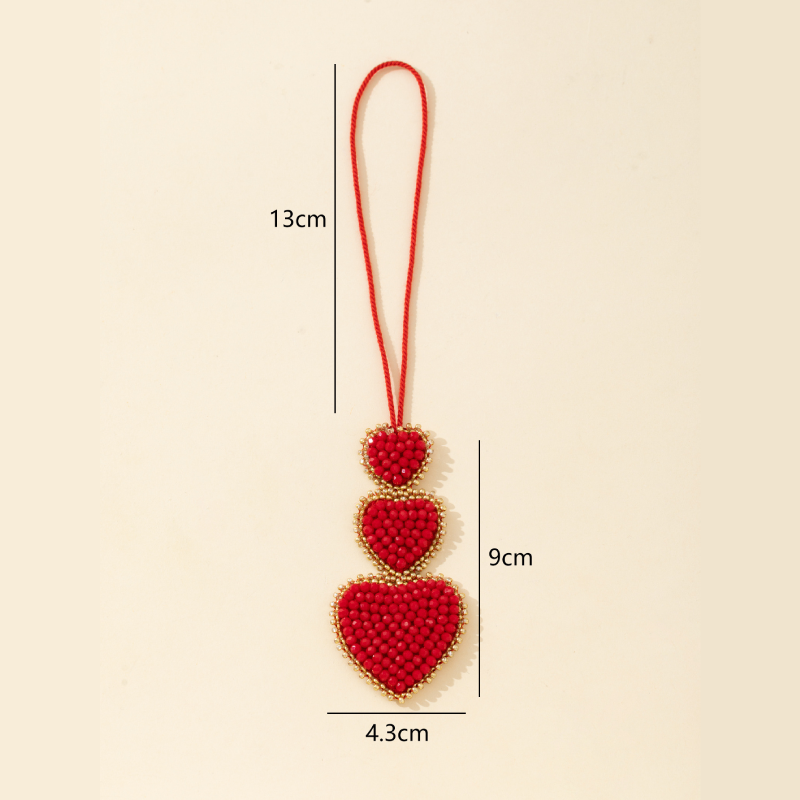 Collection Romantique - Perles Cœur Quotidiennes En Tissu Tissé - Breloques Pour Sacs 