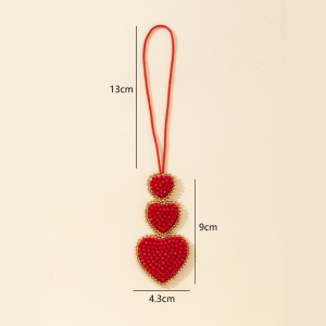 Collection Romantique - Perles Cœur Quotidiennes En Tissu Tissé - Breloques Pour Sacs h5 