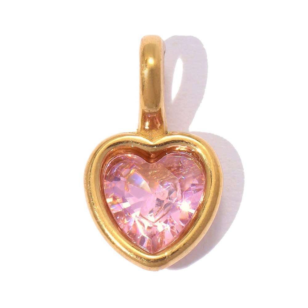 Pendentifs Pour Femmes En Acier Inoxydable, Couleur Or, Zircon, Forme Ellipse, Fleur, Étoile Et Style Diy, Collection Simple Series Image3