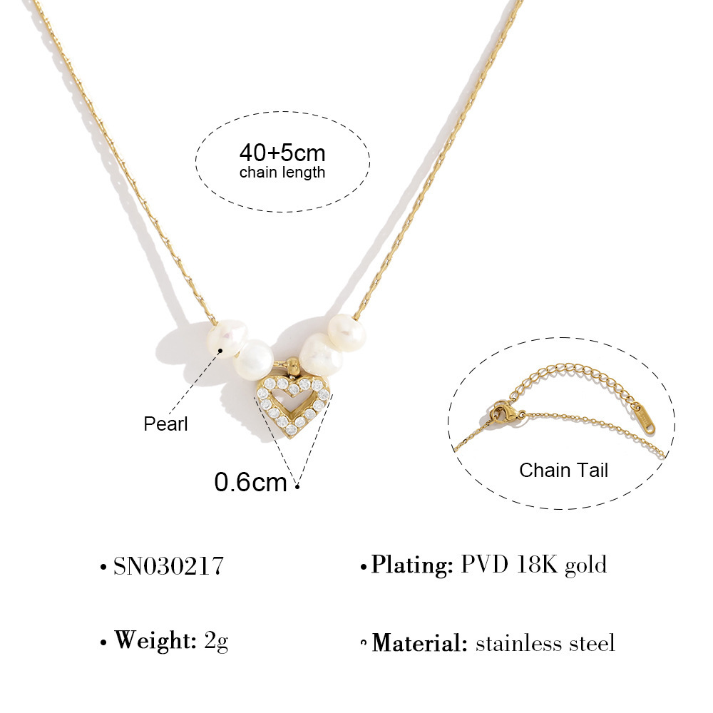 Colliers Pendentifs Pour Femmes En Acier Inoxydable, Ornés De Strass, En Forme De Cœur Et De Fleur 