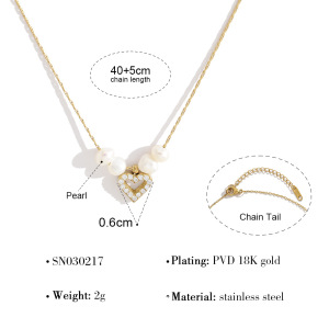 Colliers Pendentifs Pour Femmes En Acier Inoxydable, Ornés De Strass, En Forme De Cœur Et De Fleur h5 