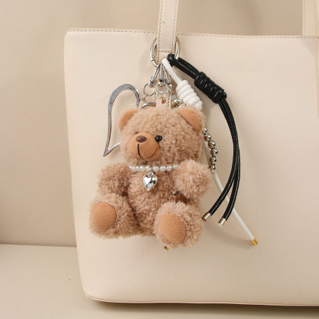 Breloques pour sac en tissu en perles torsadées mignonnes en forme de cœur et d'animal, collection Simple