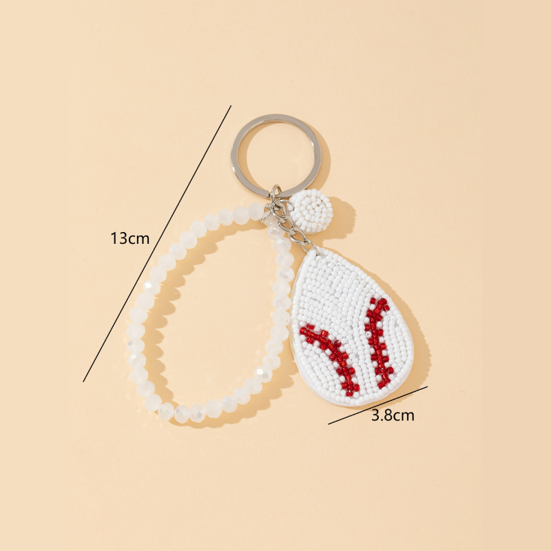 Porte-Clés En Alliage, Forme Elliptique, Perles Tressées, Collection Simple Series Casual. 