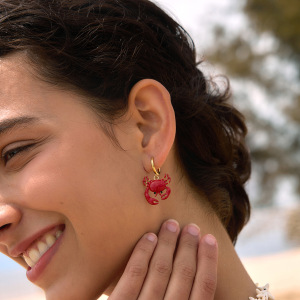 Boucles D'Oreilles Pendantes Pour Femmes, Style Océanique, En Acier Inoxydable Étanche, Couleur Or h5 Image4